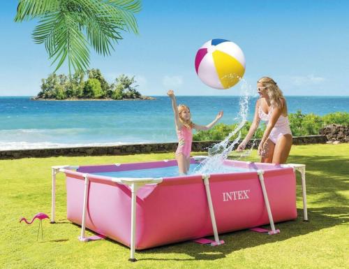 Бассейн каркасный прямоугольный розовый (220х150х60см) 1 шт/упак 28266 - фото 2